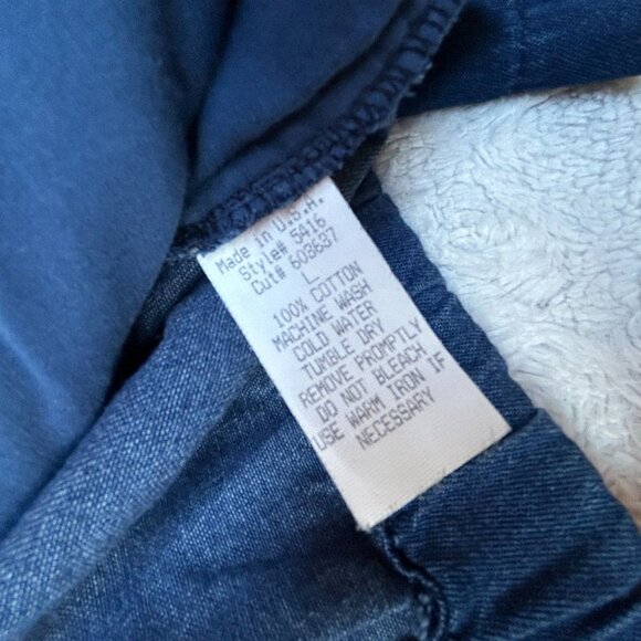 Marsha Sport Textured Front Denim Zip-Up Jacket Womens Large Blue Lightweight - Picture 8 of 8